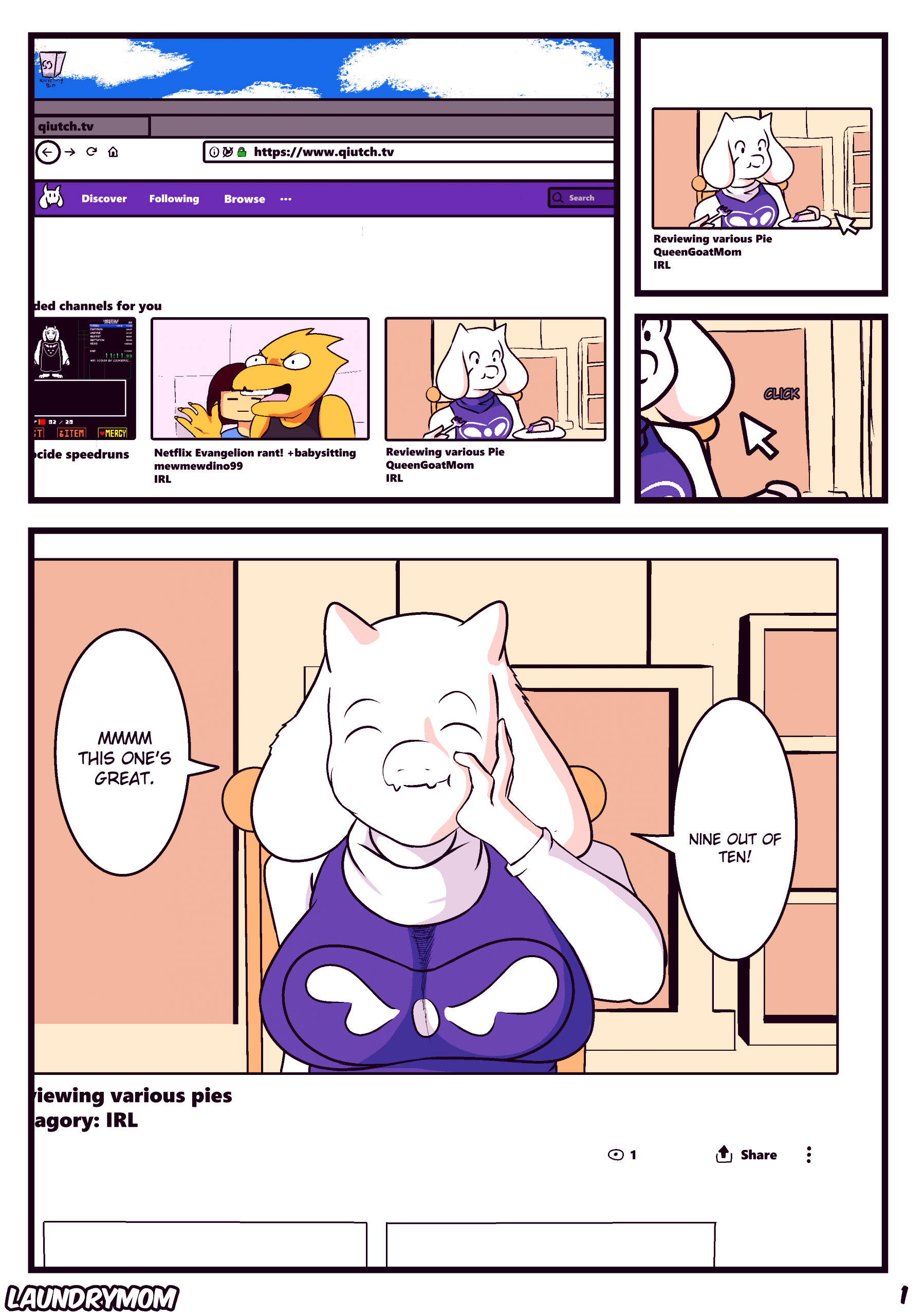 Toriel private show porn comic picture 2