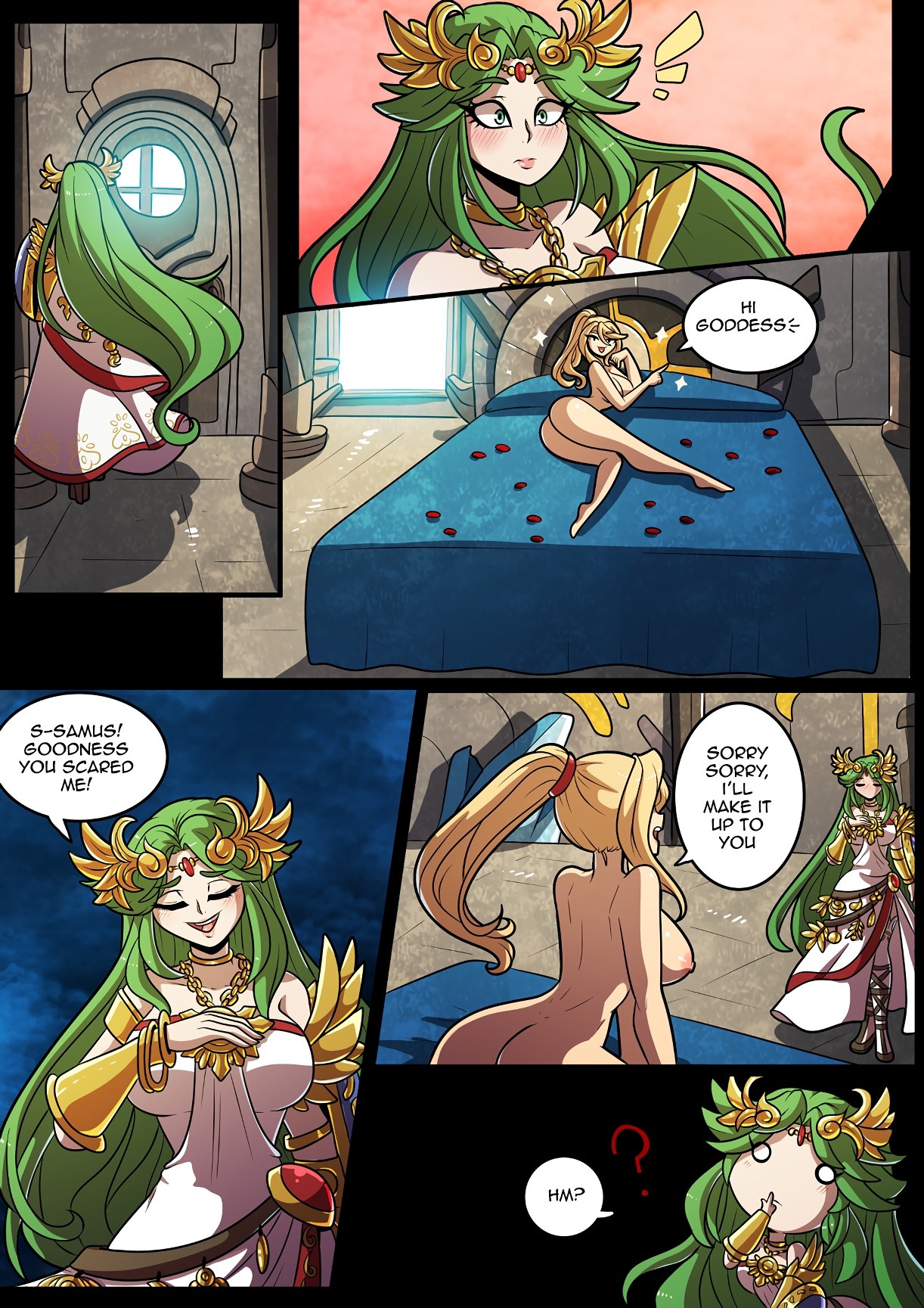 Smash Girls: Samus and Palutena's Bedroom Smash! porn comic picture 2