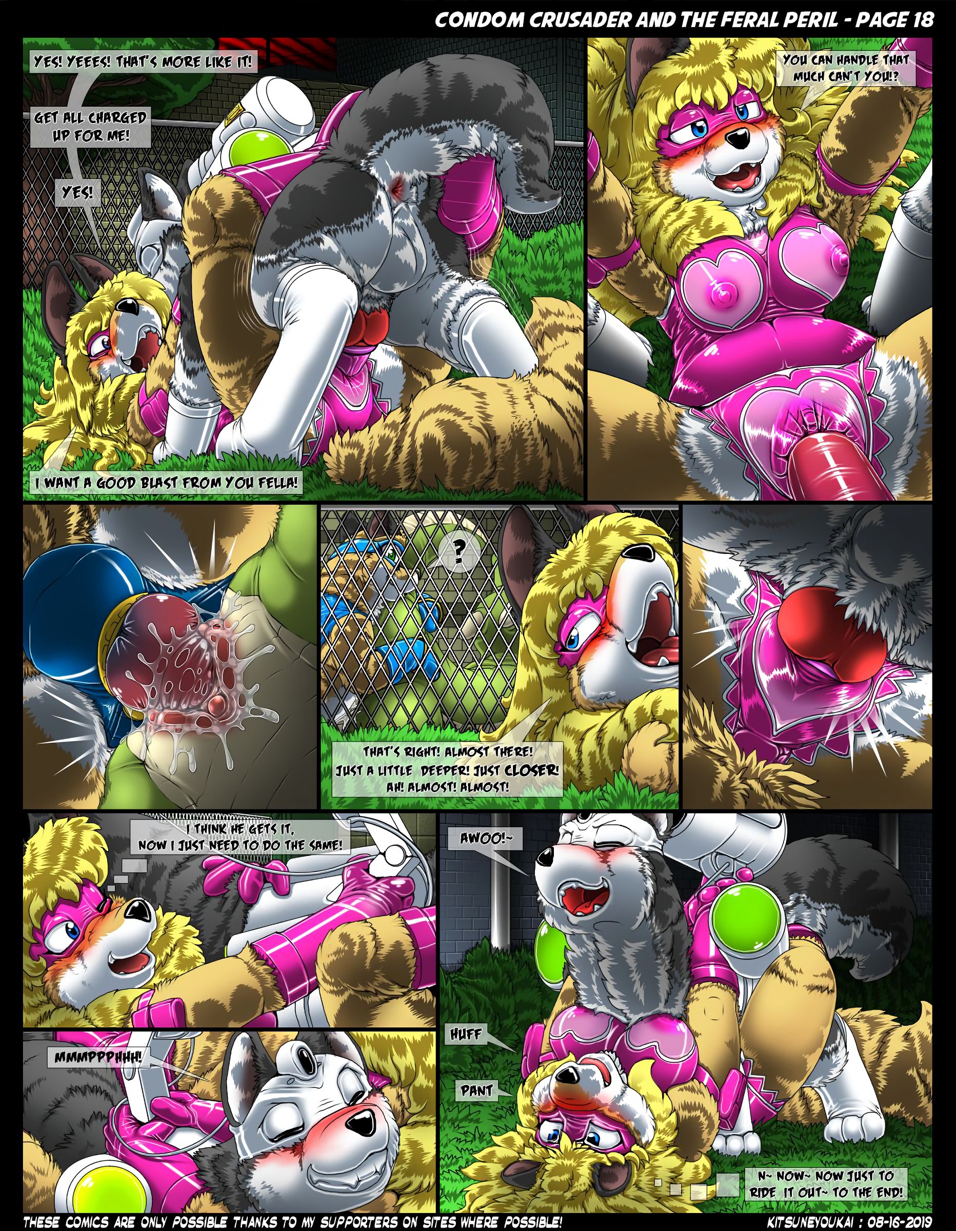 Condom Crusader and the Feral Peril porn comic picture 18
