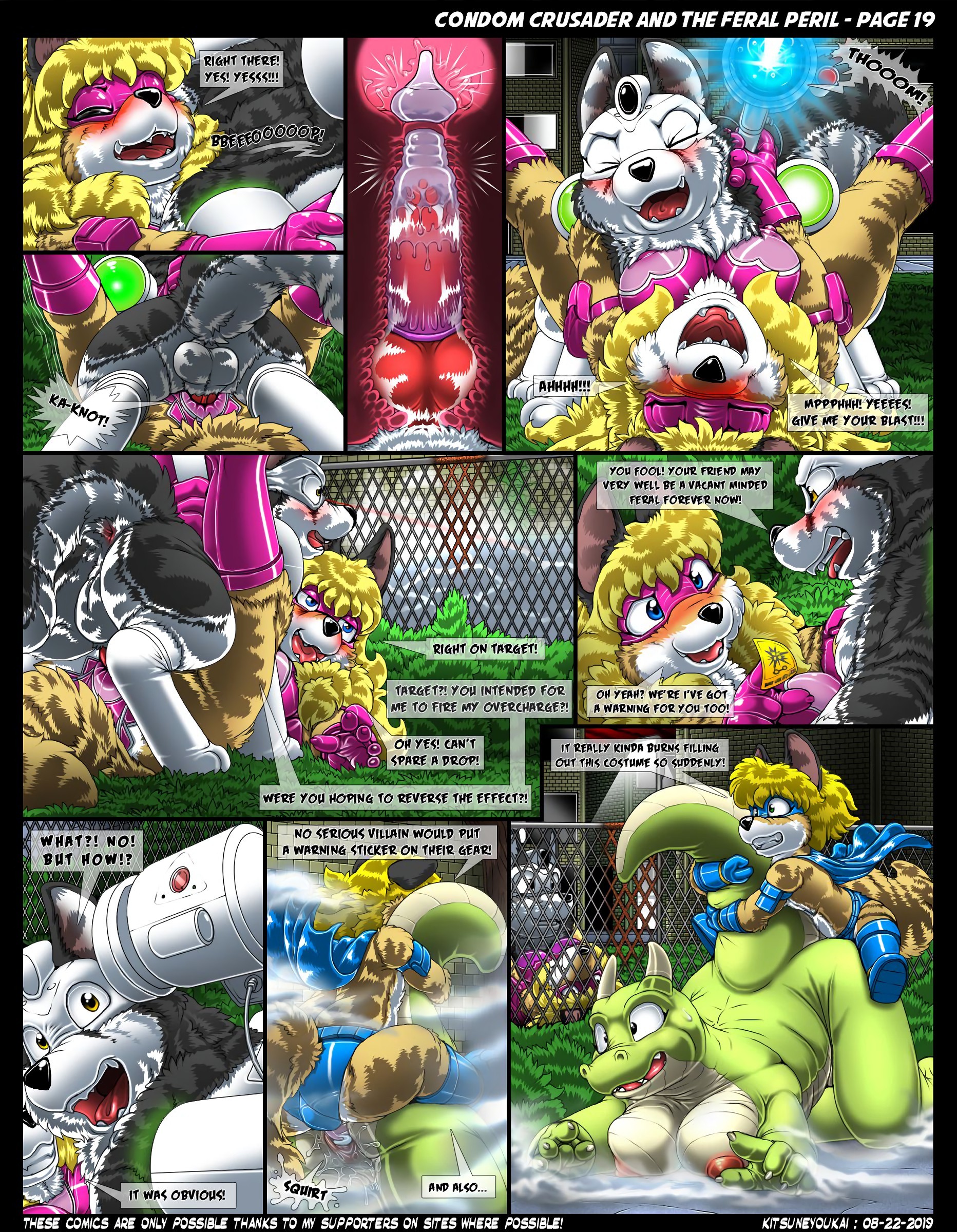 Condom Crusader and the Feral Peril porn comic picture 19