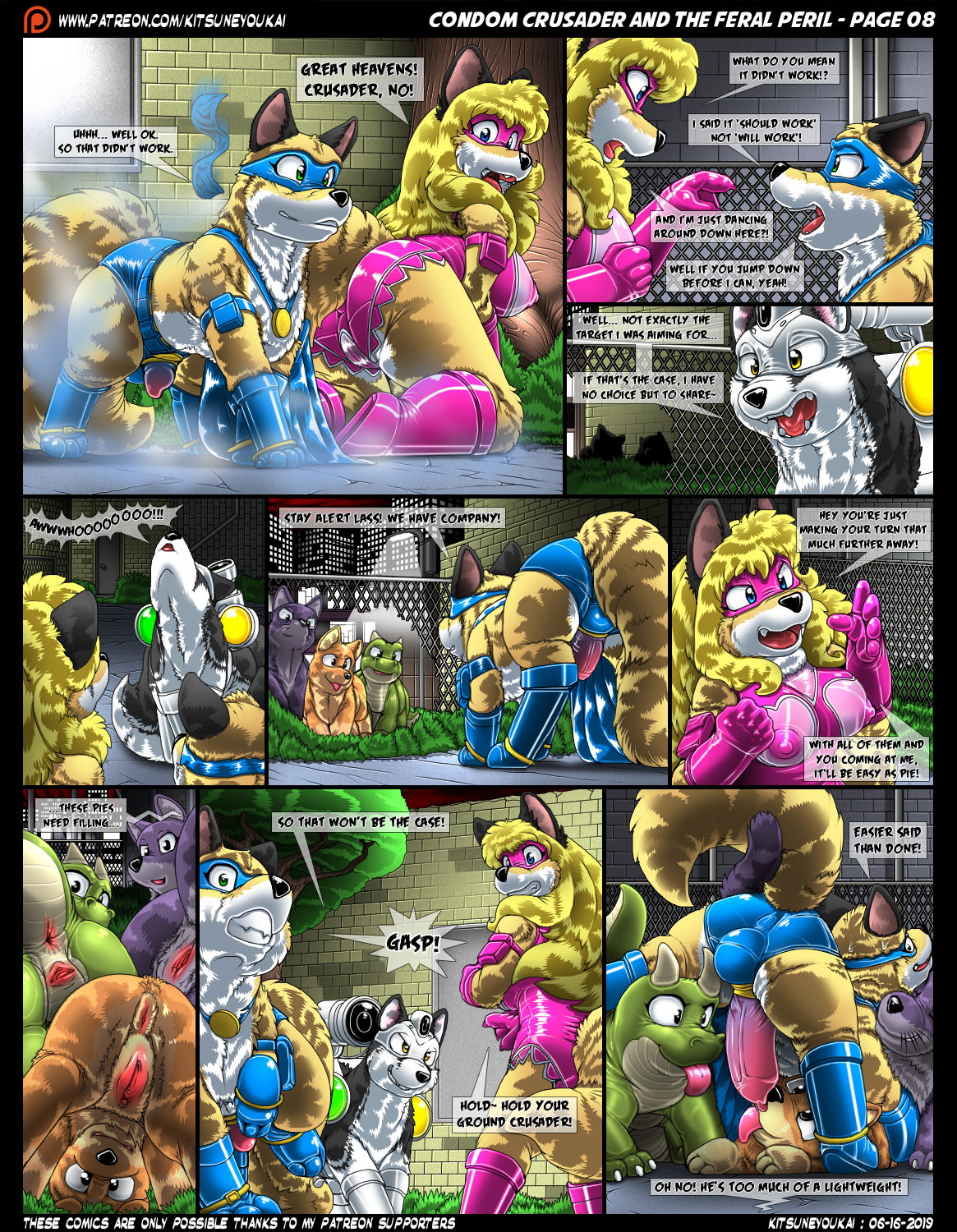 Condom Crusader and the Feral Peril porn comic picture 8