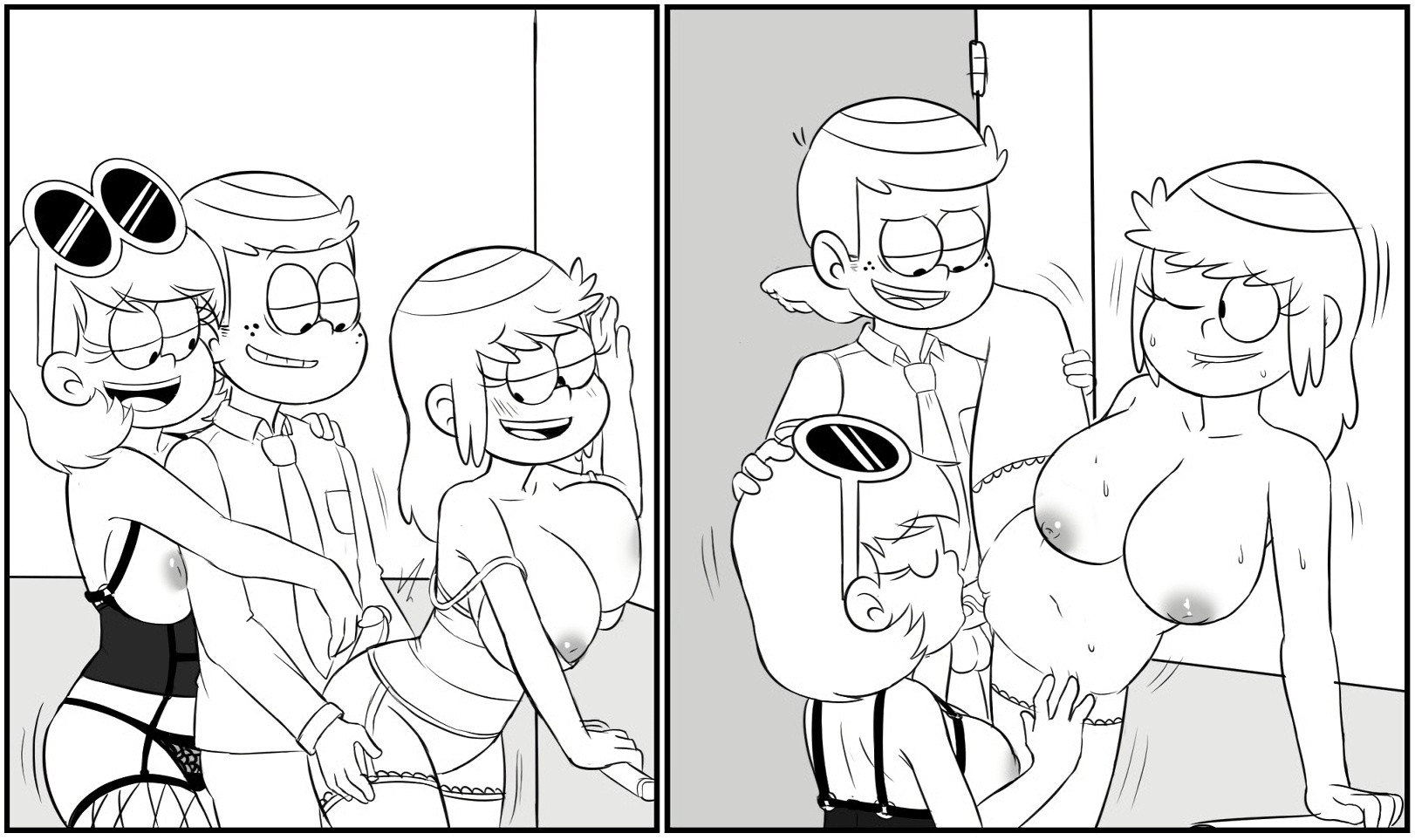 Lincoln x Leni x Liena x Lori x Loan x Clyde x Lemy porn comic picture 3