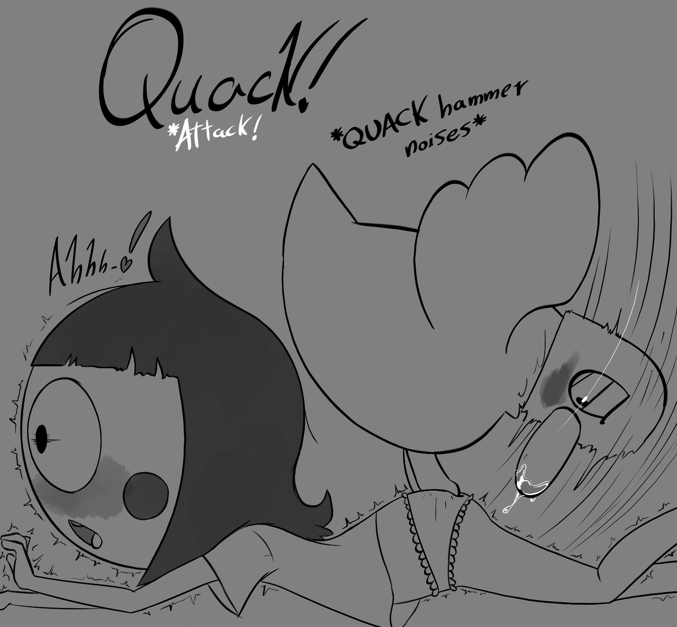 Sarah and Duck Greyscale Set porn comic picture 16