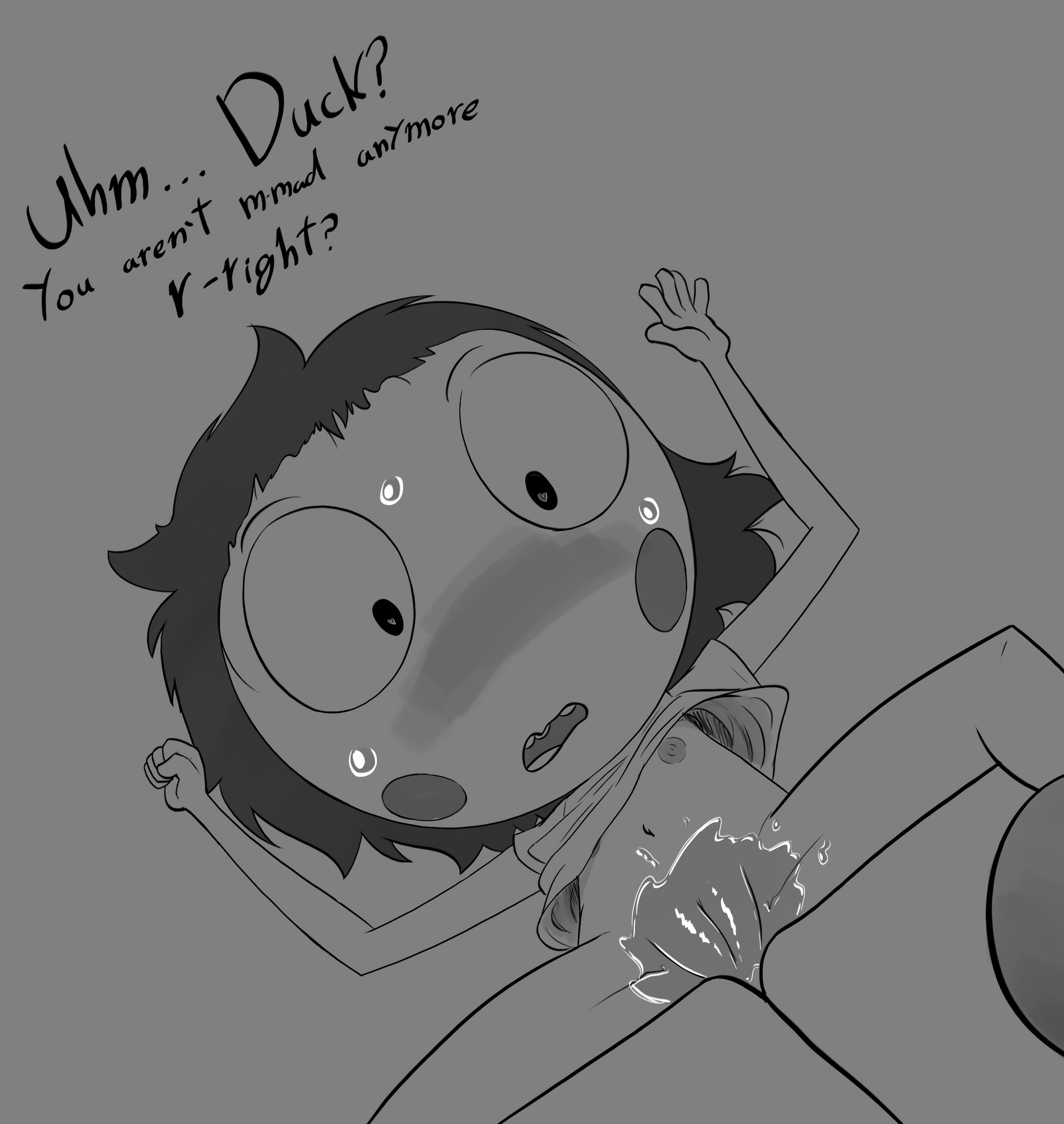 Sarah and Duck Greyscale Set porn comic picture 31