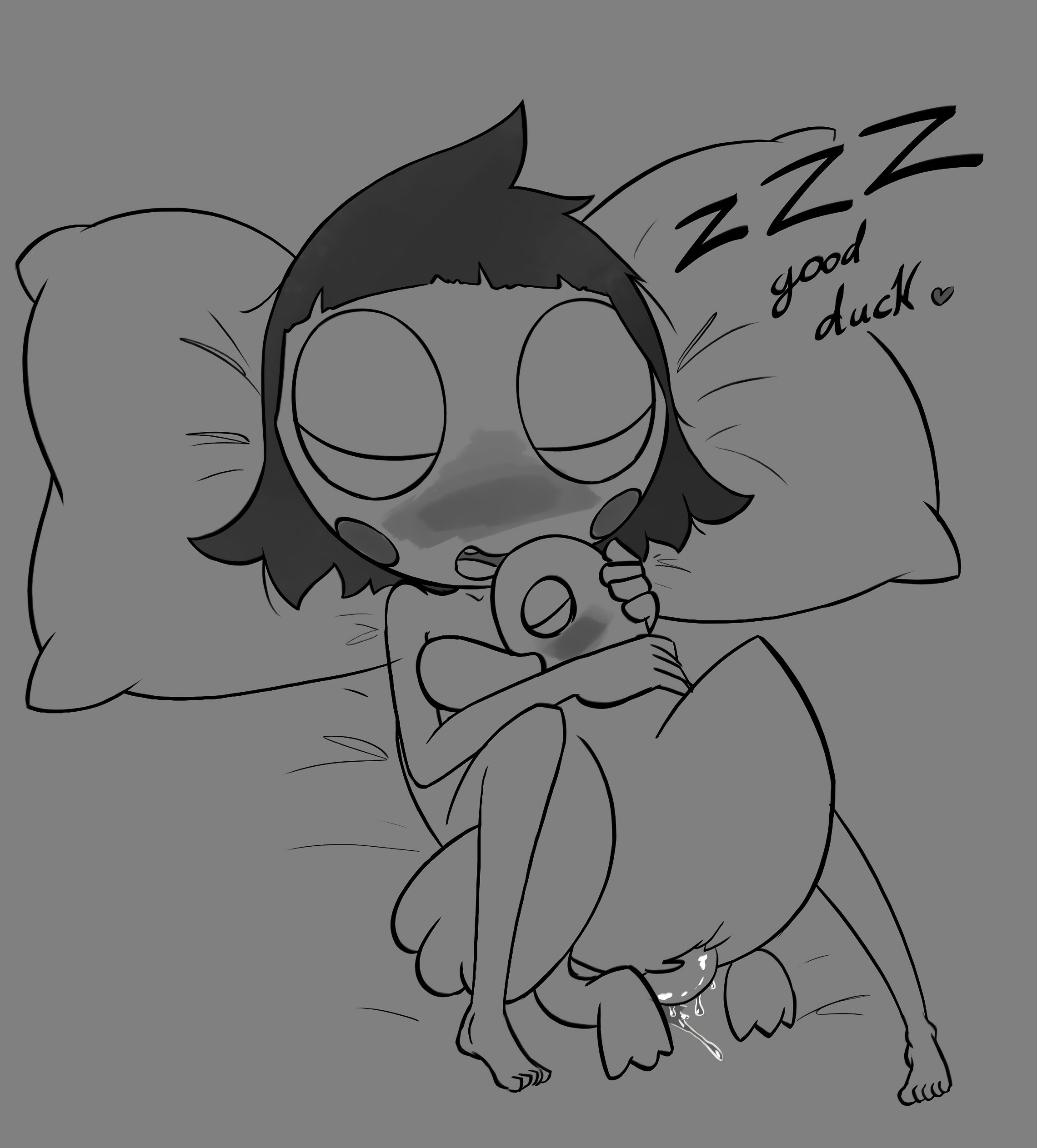 Sarah and Duck Greyscale Set porn comic picture 49