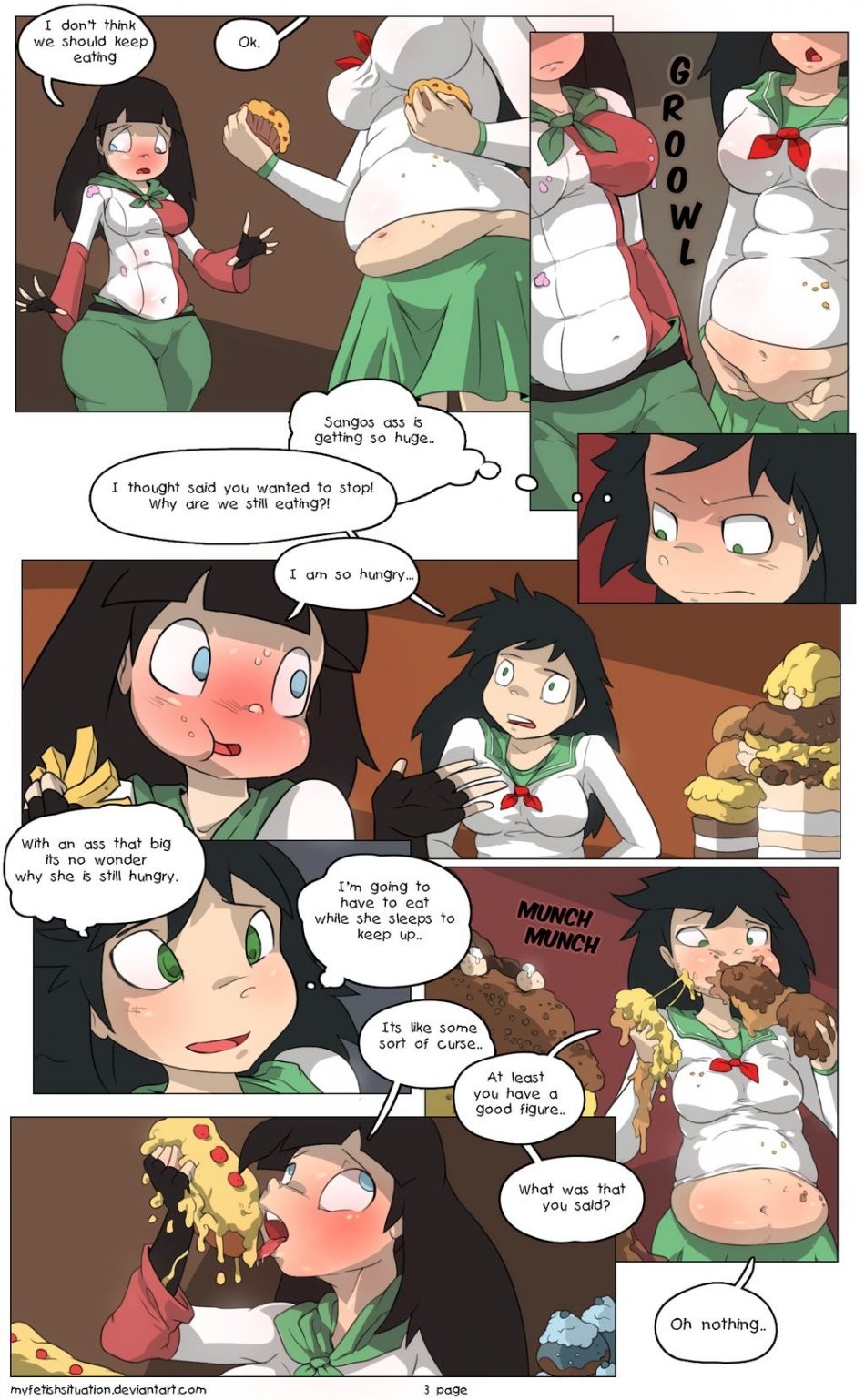 Kagome and Sango Banquet porn comic picture 3
