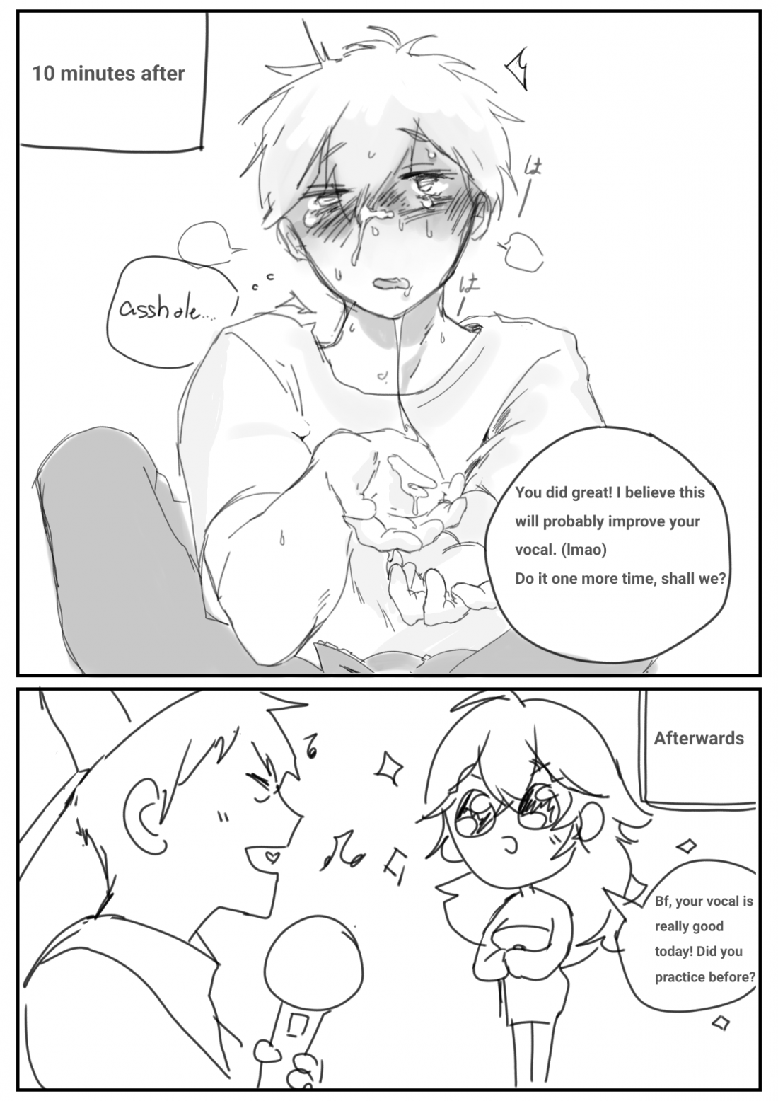 Blowing vocals porn comic picture 3