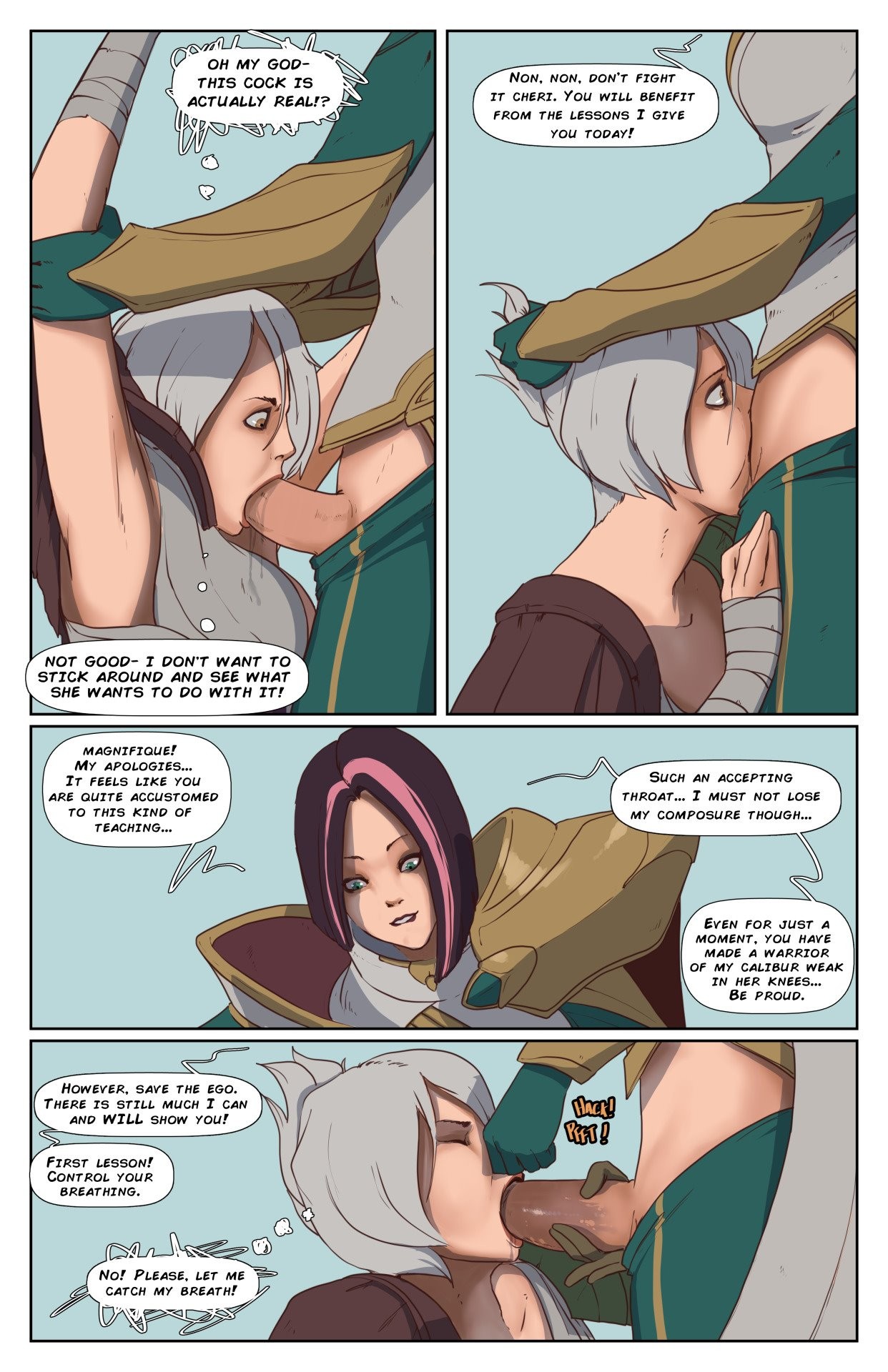 Riven and Fiora porn comic picture 2
