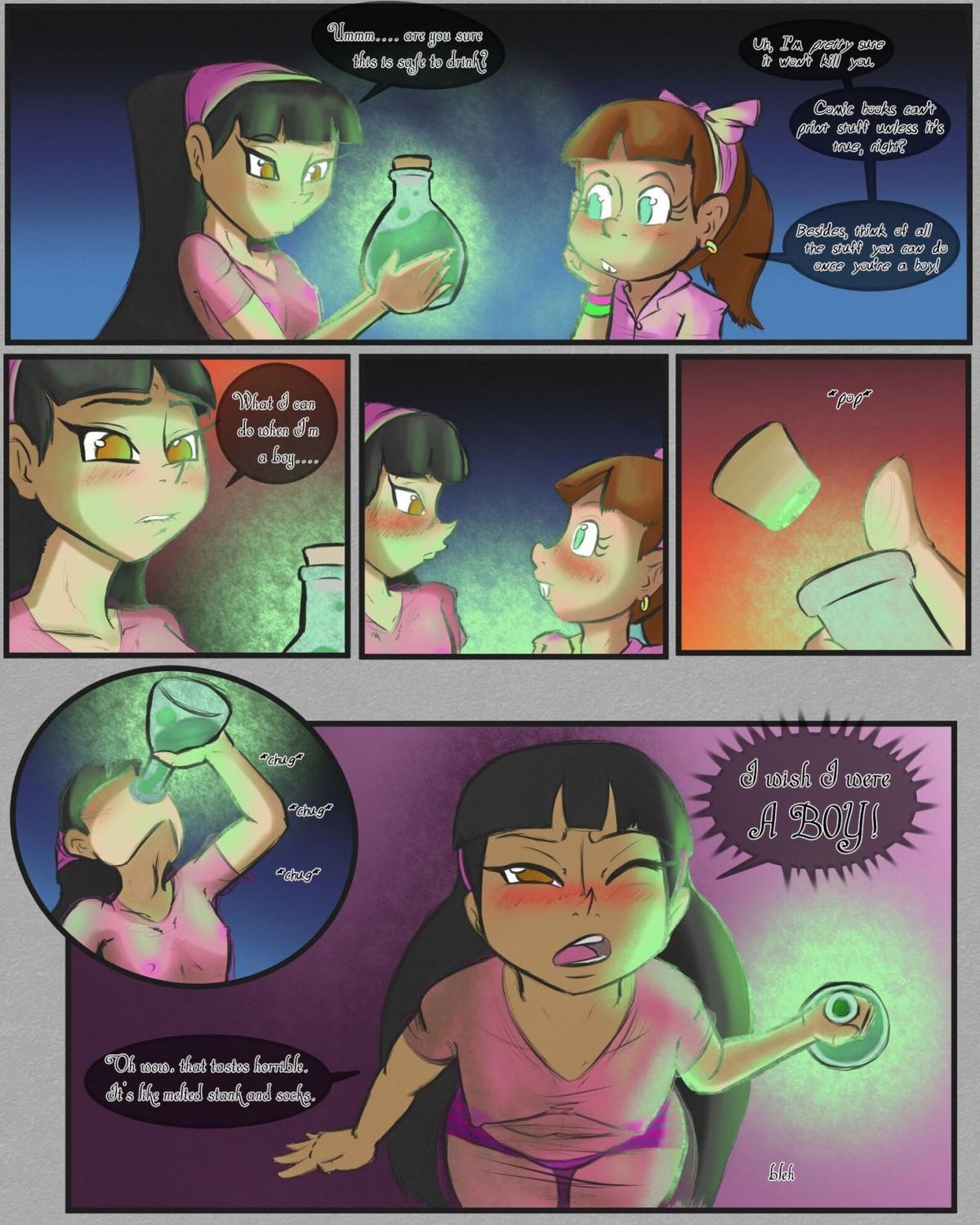 Sleepover Surprise porn comic picture 15