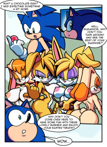 Sonic Girls Easter porn comic picture 1