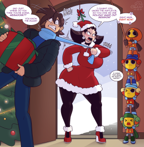 Tron and Megaman Happy Holiday porn comic picture 1