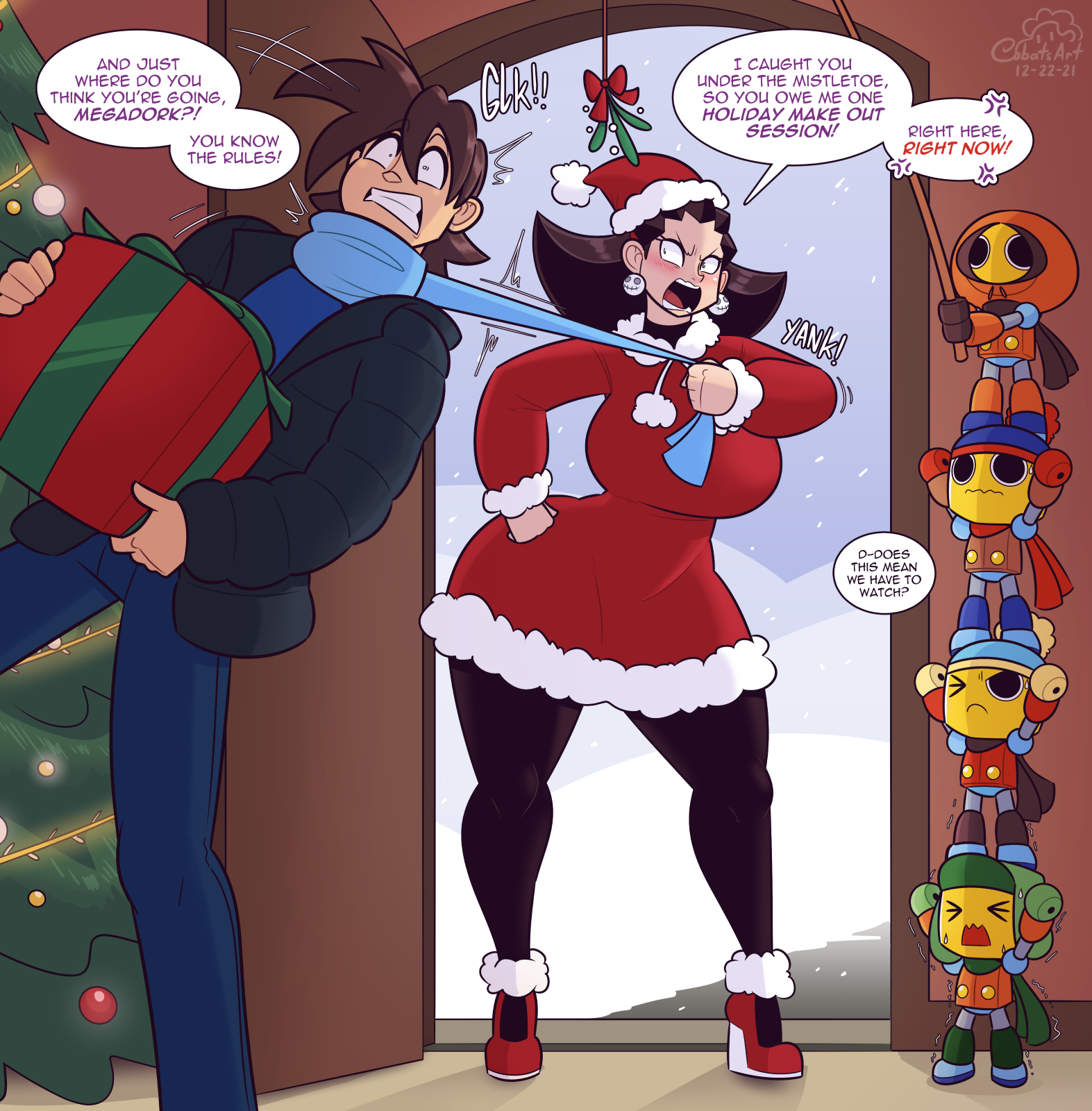 Tron and Megaman Happy Holiday porn comic picture 1