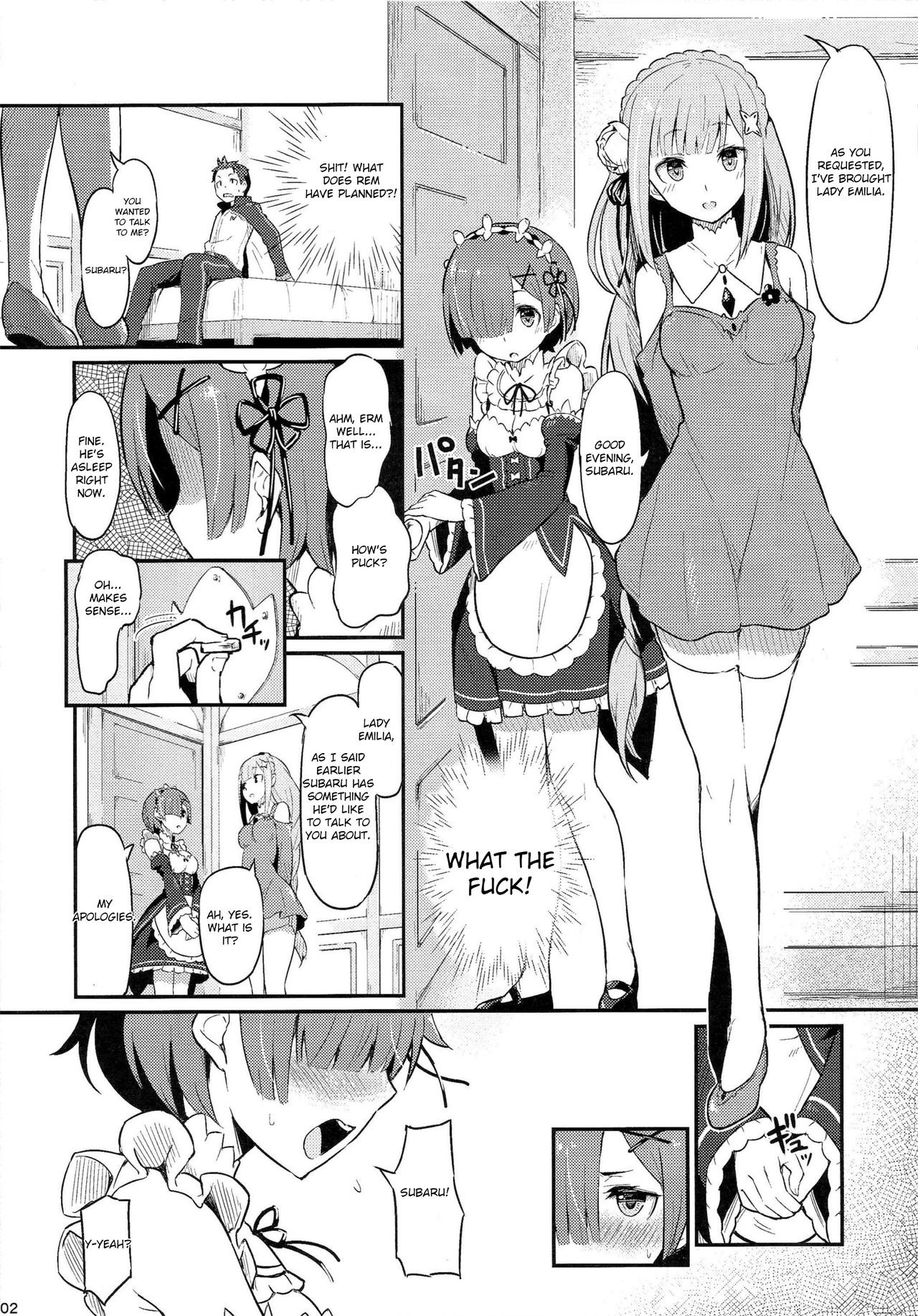 Rem no Emilia Kuttsuke Daisakusen porn comic picture 3