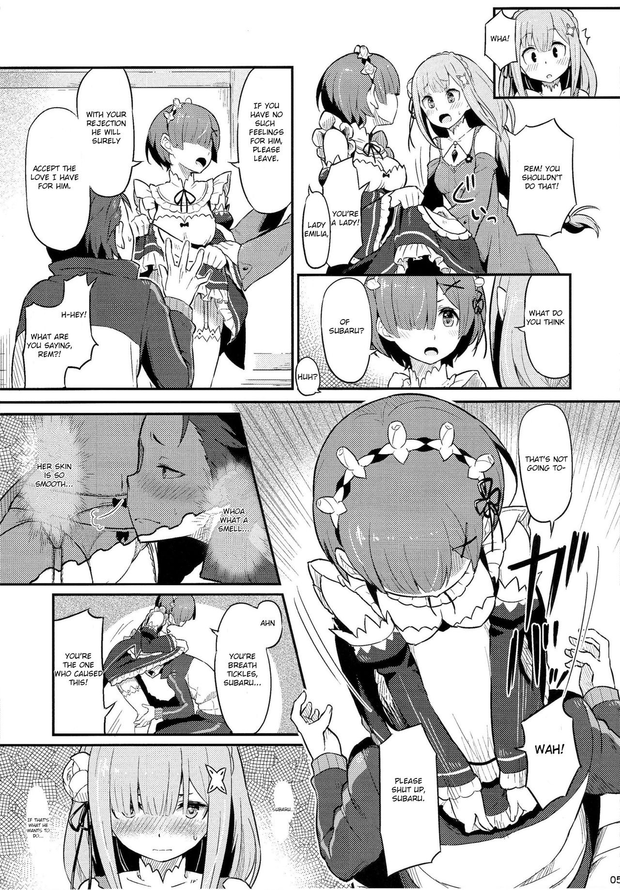 Rem no Emilia Kuttsuke Daisakusen porn comic picture 6
