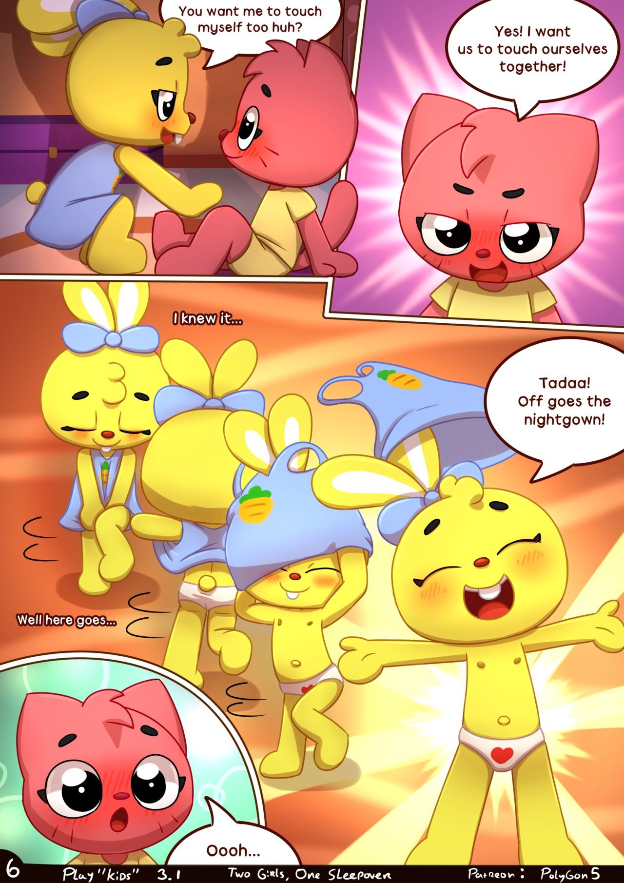 Two girls One sleepover porn comic picture 7
