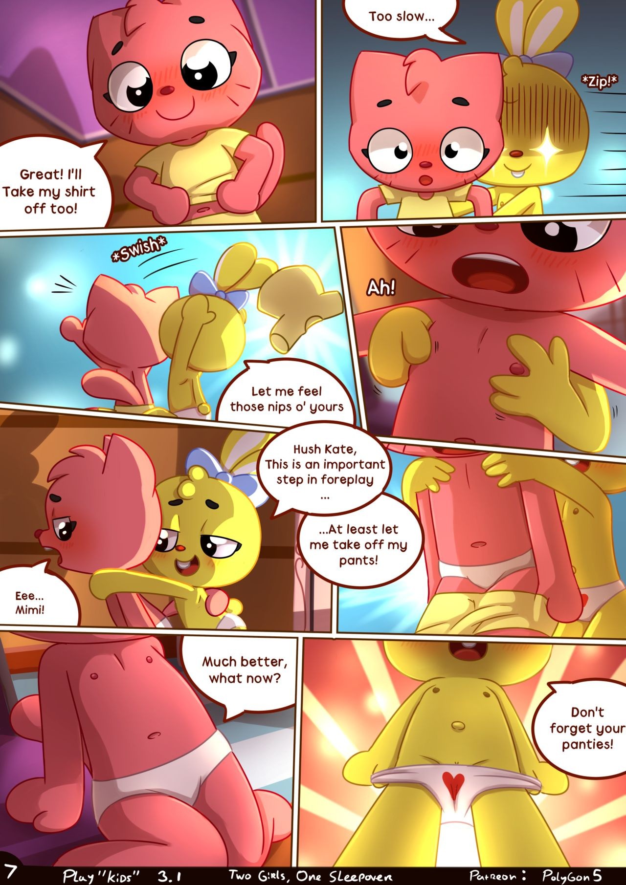 Two girls One sleepover porn comic picture 8