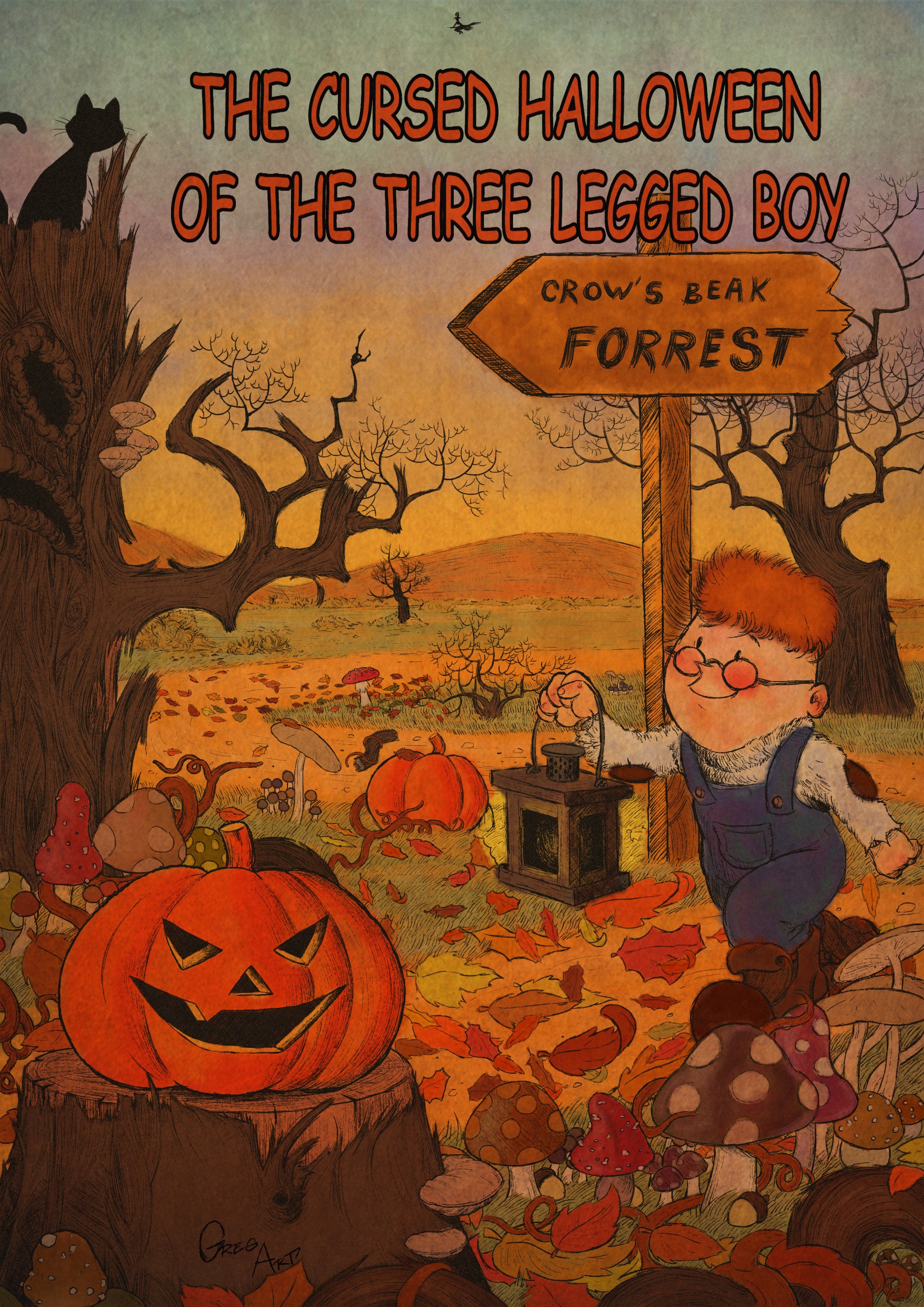 The Cursed Halloween of the Three Legged Boy porn comic picture 1