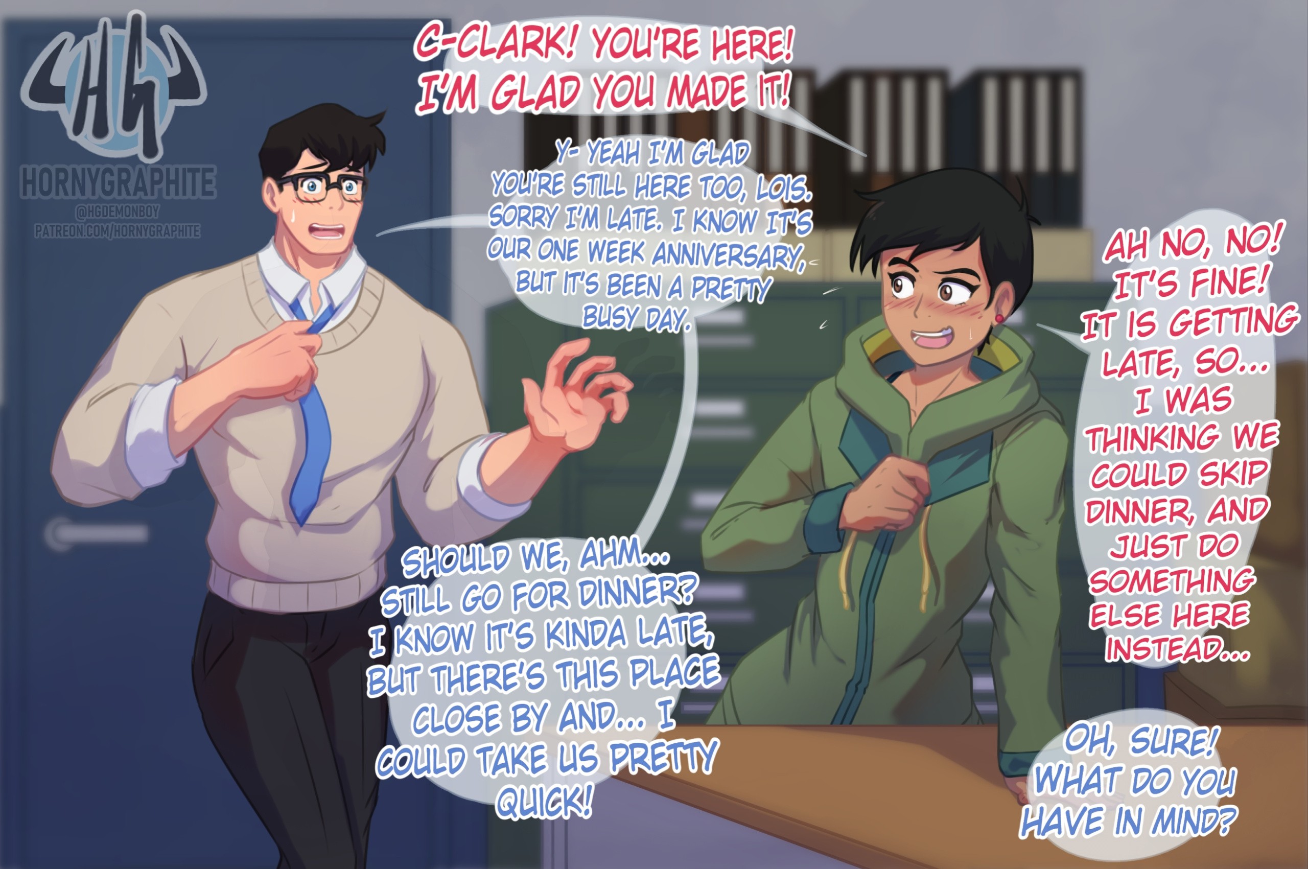 Lois x Clark porn comic picture 1