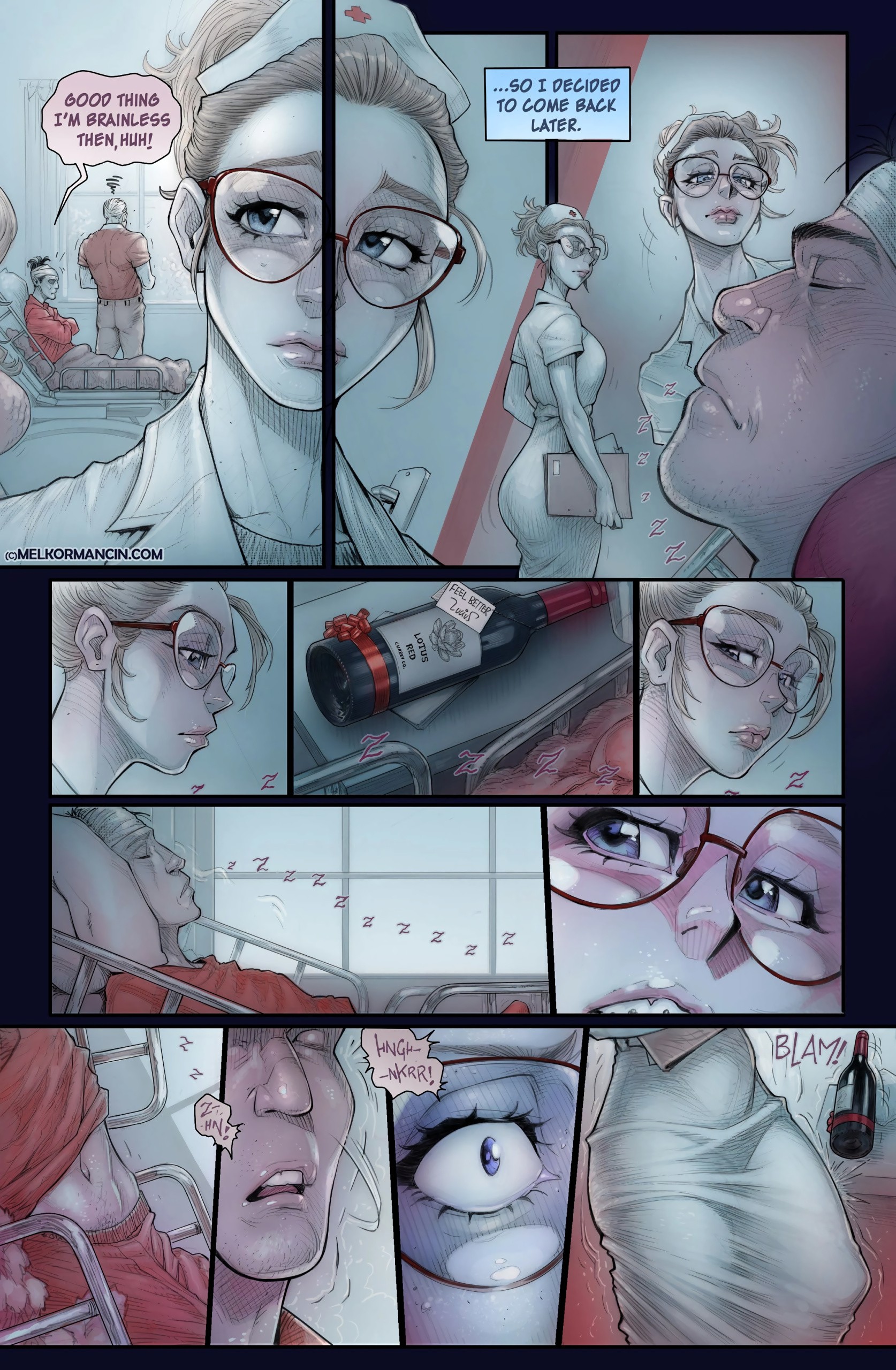 Nurse Morgan porn comic picture 5