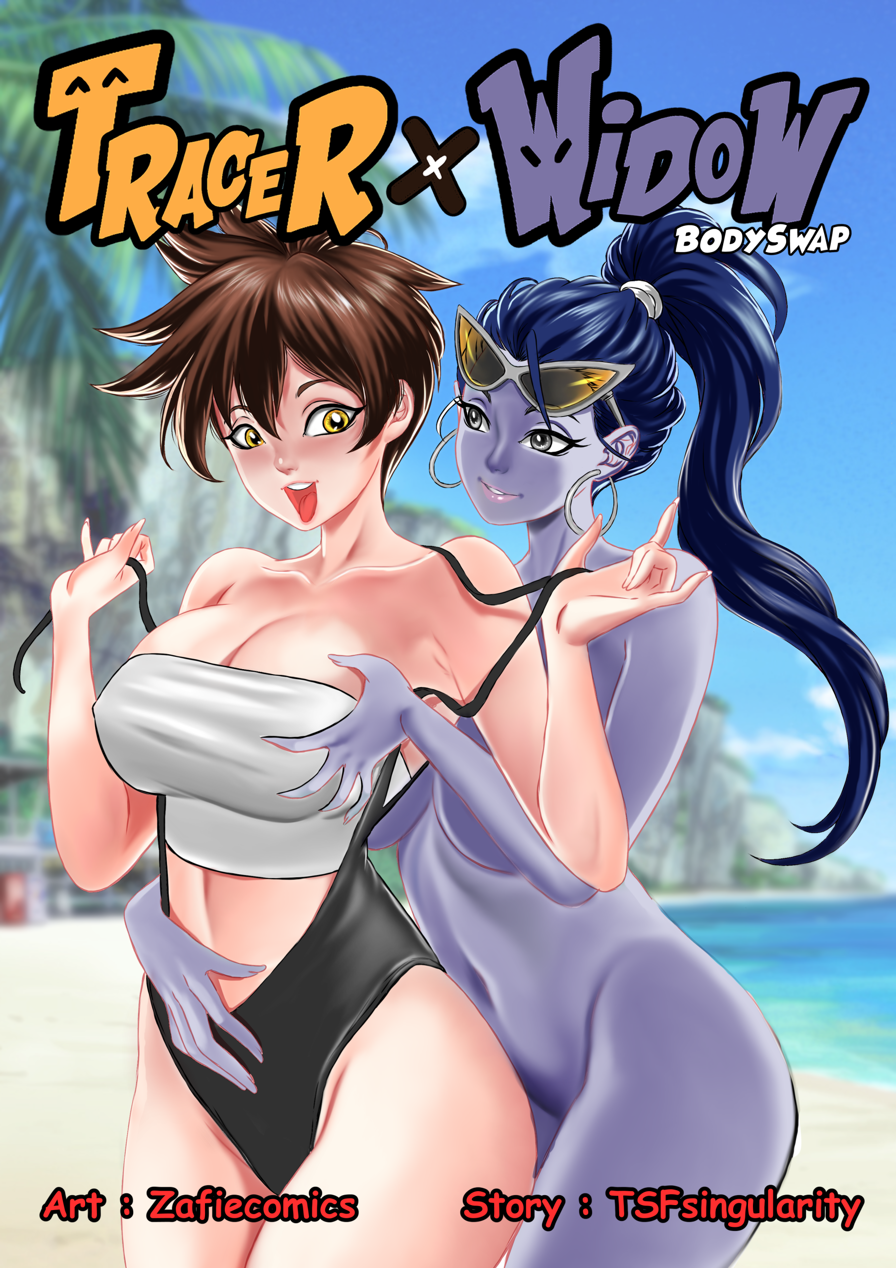 Tracer x Widow BodySwap porn comic picture 1