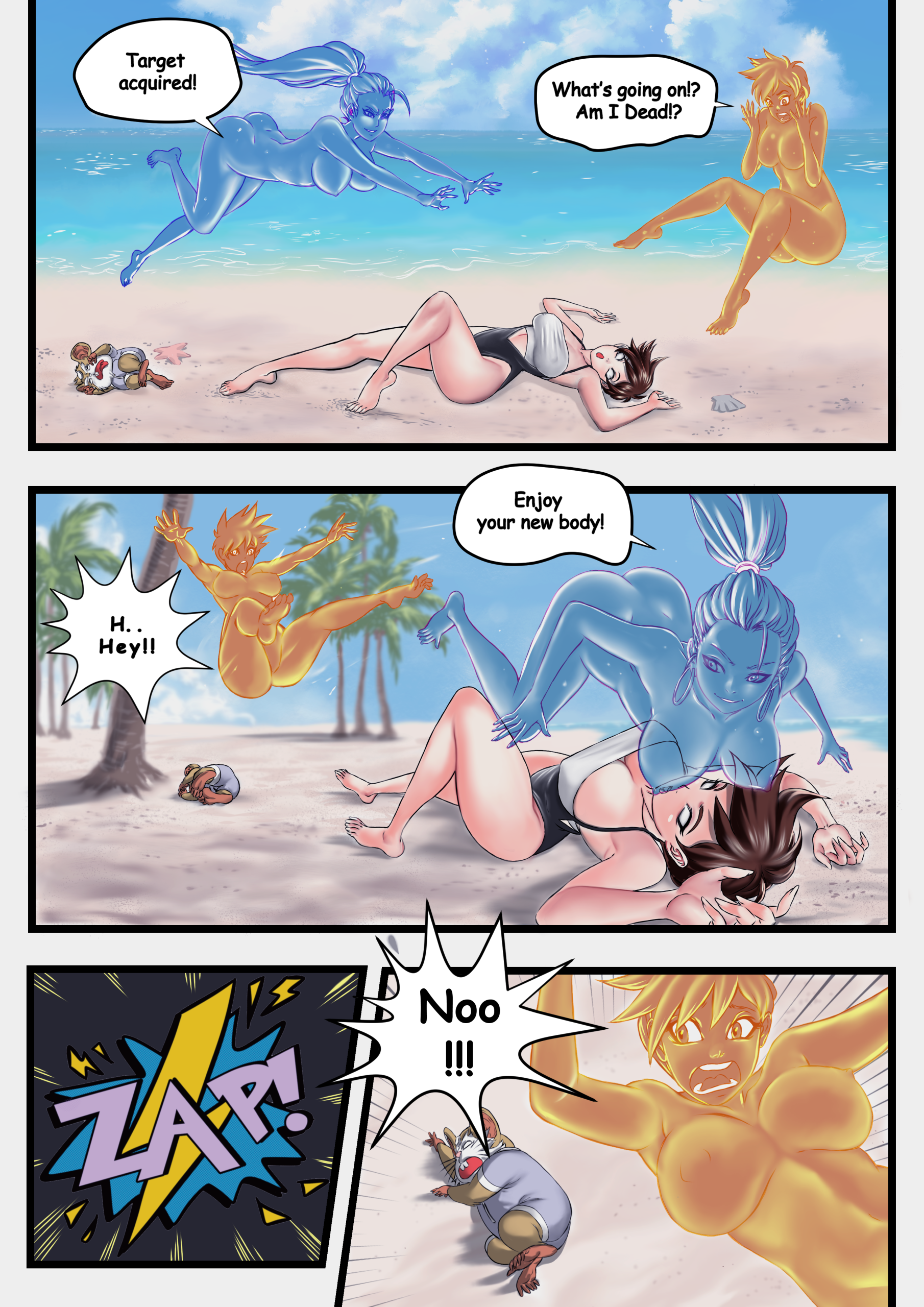 Tracer x Widow BodySwap porn comic picture 3