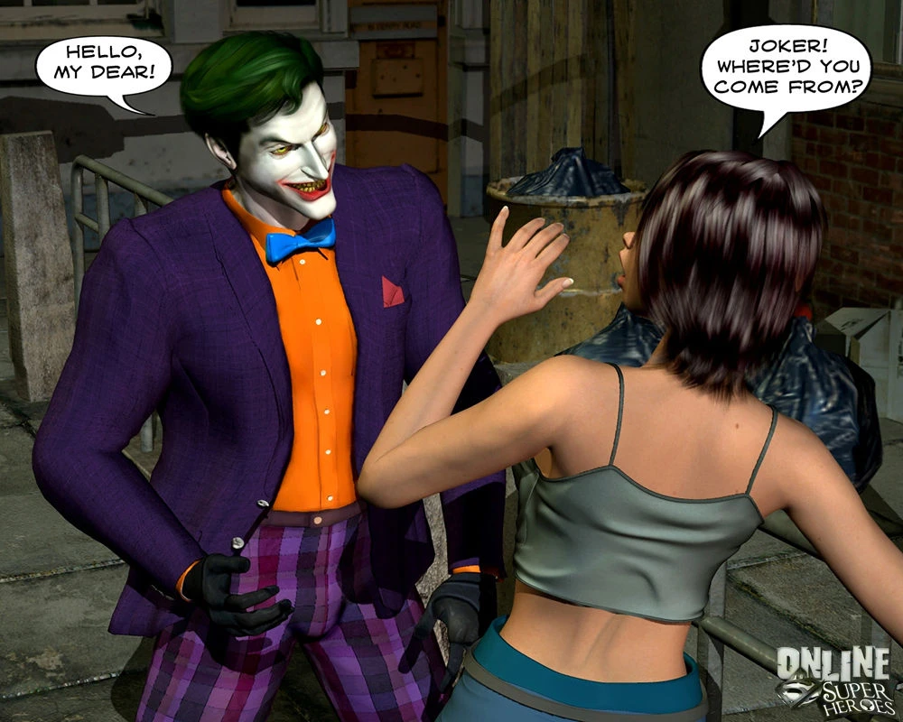 Joker bangs a hot babe in the alley porn comic picture 1