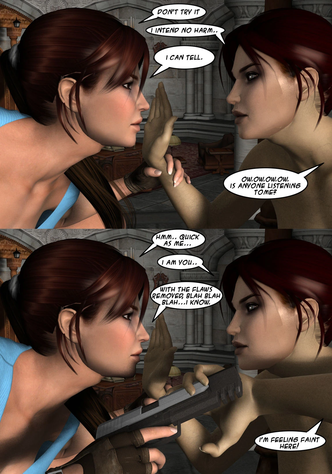 Lara Croft and Doppelganger porn comic picture 20