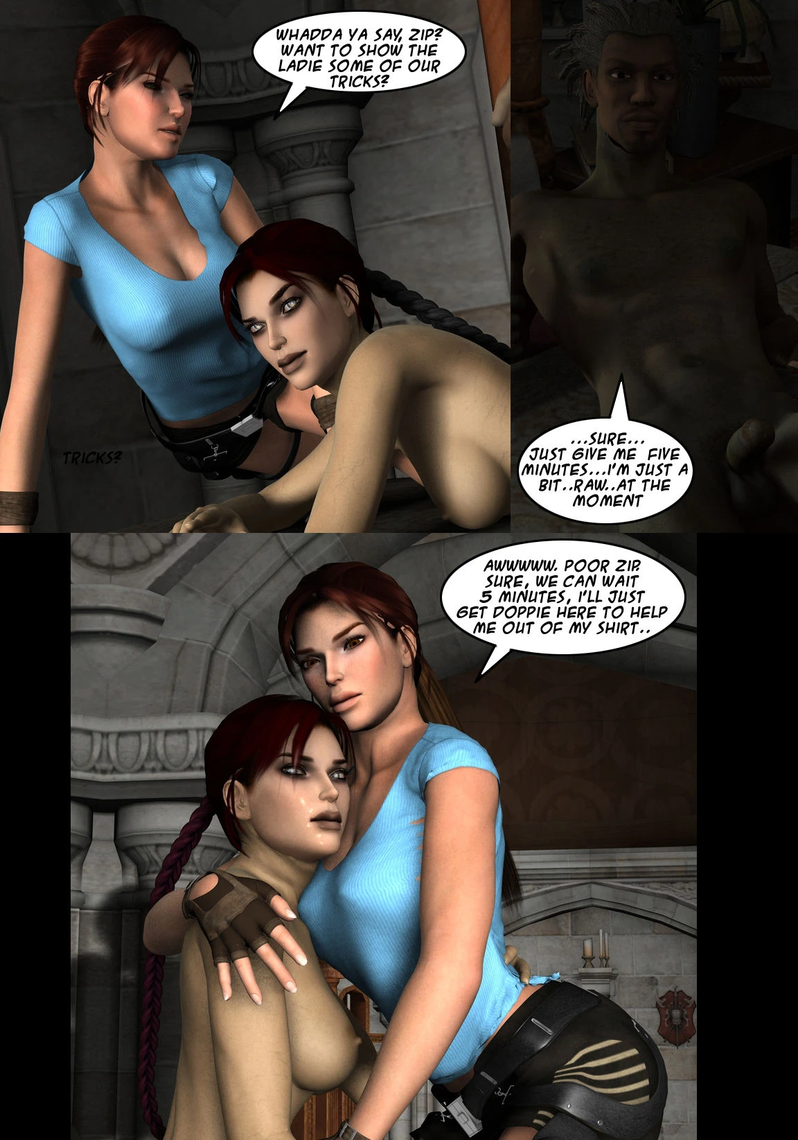 Lara Croft and Doppelganger porn comic picture 22
