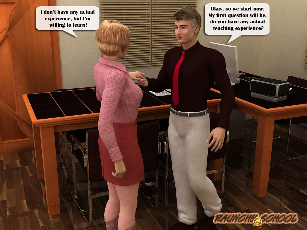 New teacher works hard to impress a horny principal porn comic picture 3