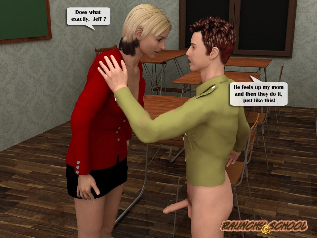 Teacher humps a bad boy and lets another join porn comic picture 6