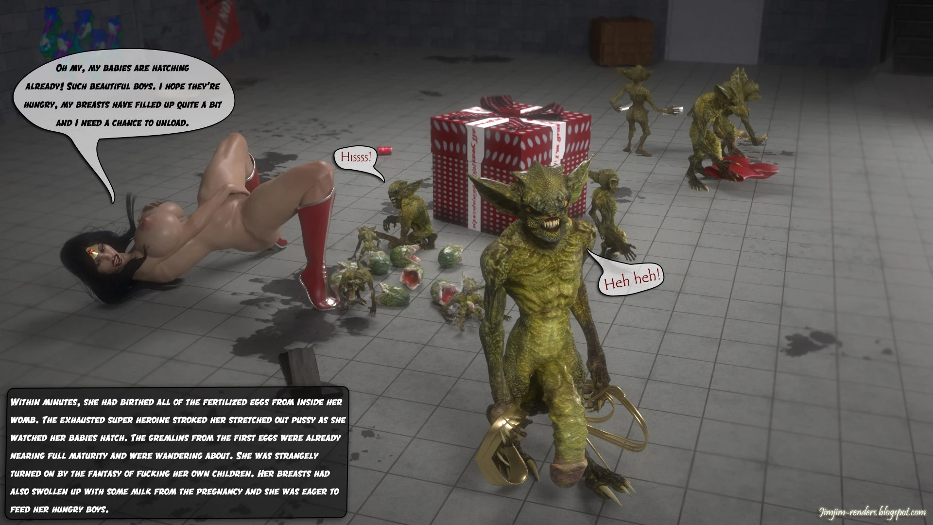 Wonder Woman v Gremlins porn comic picture 17