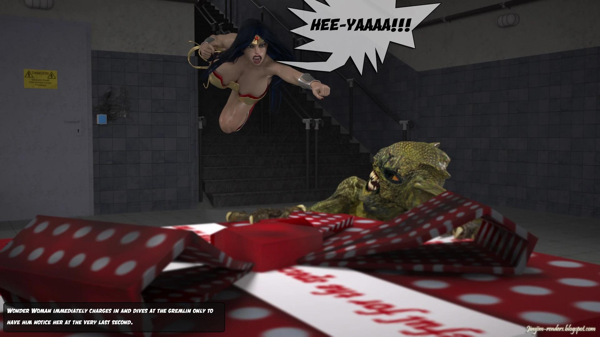 Wonder Woman v Gremlins porn comic picture 3