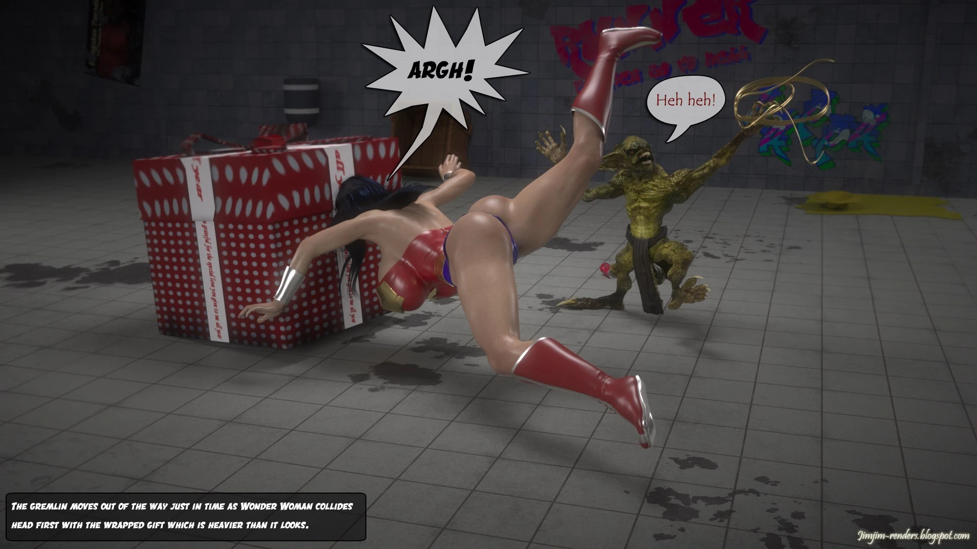 Wonder Woman v Gremlins porn comic picture 4